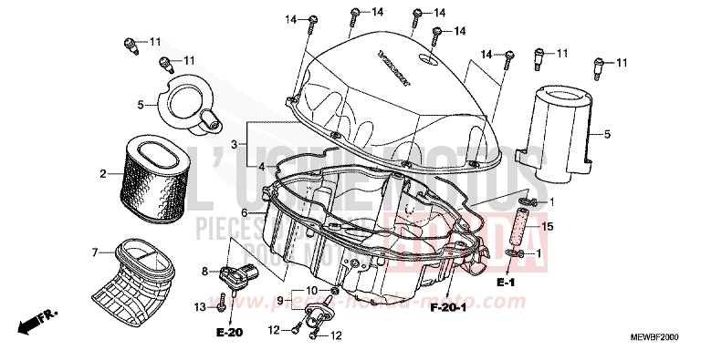 AIR CLEANER for Deauville ABS SPANGLE SILVER METALLIC (NHA49) from 2011